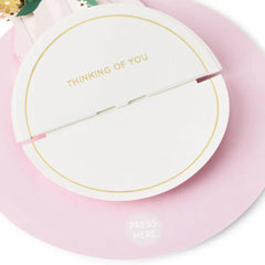 Pink and Gold Flower Bouquet Musical 3D Pop-Up Thinking of You Card with Motion