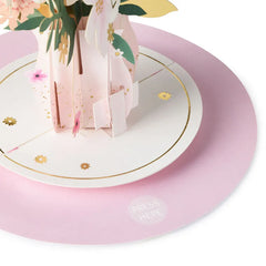 Pink and Gold Flower Bouquet Musical 3D Pop-Up Thinking of You Card with Motion