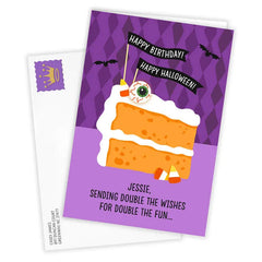 Double the Fun Custom Halloween Birthday Card