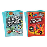 Sports and Music Fun Birthday Cards for Kids, Pack of 10