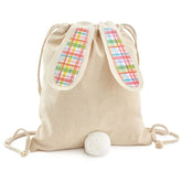 10" Spring Plaid Canvas Easter Bunny Gift Bag