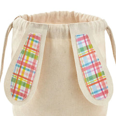 10" Spring Plaid Canvas Easter Bunny Gift Bag