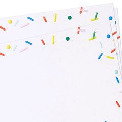 Confetti Sprinkles Border Flat Blank Notes, Pack of 10