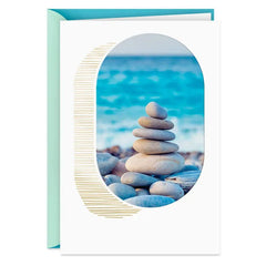 Stacked Stones on the Beach Blank Card
