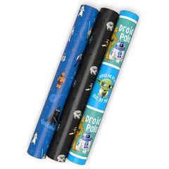 Star Wars™ Characters and Ships 3-Pack Wrapping Paper Mini Roll Bundle, 45 sq. ft. total