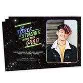 Star Warsâ„¢ Force is Strong Flat Graduation Party Invitation