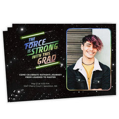 Star Wars™ Force is Strong Flat Graduation Party Invitation