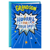 Hooray for Your Day Confetti Shaker Birthday Card for Grandson