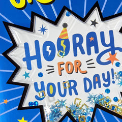 Hooray for Your Day Confetti Shaker Birthday Card for Grandson