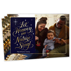 Heaven and Nature Sing Flat Christmas Photo Card