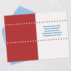 Grateful for Your Service Stars and Stripes Veterans Day Card