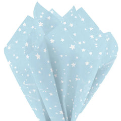 Stars on Pale Blue Tissue Paper, 6 Sheets
