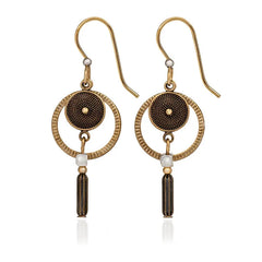 Silver Forest Steampunk Beaded Drop Earrings