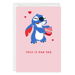 Disney Stitch Chocolate for You Funny Custom Valentine's Day Card