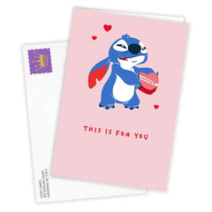 Disney Stitch Chocolate for You Funny Custom Valentine's Day Card