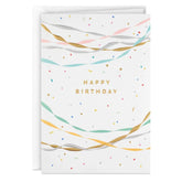 Party Streamers and Confetti Blank Birthday Card