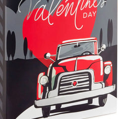 13" Stripes and Red Truck 2-Pack Large Valentine's Day Gift Bags With Tissue Paper