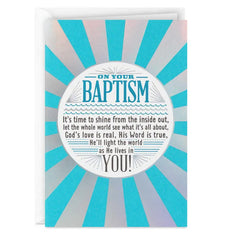 It's Time to Shine Religious Baptism Card