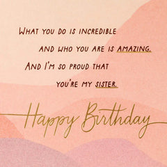 You're an Inspiration to Me Birthday Card for Sister