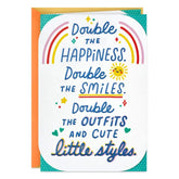 Double the Happiness Baby Shower Card for Twins