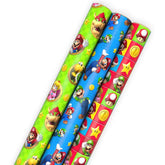 Nintendo Super Marioâ„¢ Bright Icons 3-Pack Assortment Wrapping Paper Roll Bundle, 60 sq. ft. total