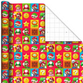 Super Marioâ„¢ on Colorful Squares Wrapping Paper, 17.5 sq. ft.