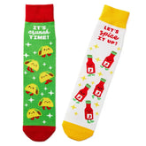 Tacos and Hot Sauce Better Together Funny Crew Socks