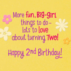 Laughing, Exploring, Dreaming 2nd Birthday Card for Girls