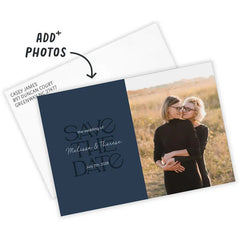 Blue Elegant and Simple Flat Wedding Save the Date