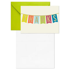 Colorful Pennant Banner Blank Thank You Notes, Pack of 10