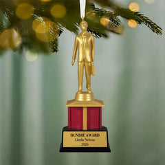 The Office Dundie Award Personalized Ornament, Custom Text