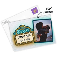 Theater Marquee Custom Wedding Engagement Card