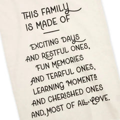 This Family Tan Fringed Tea Towel, 18x26