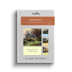 Thomas Kinkade God's Blessings Assorted Religious Birthday Cards, Box of 12