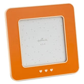Three Hearts Orange Enamel Picture Frame, 4x4