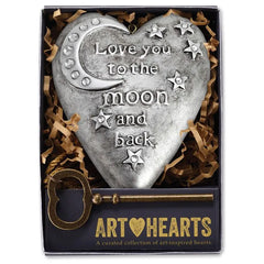 To the Moon Art Heart Sculpture, 4"