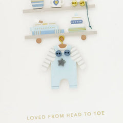 Loved from Head to Toe New Baby Boy Card