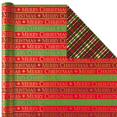 Traditional Christmas 4-Pack Reversible Wrapping Paper Rolls, 150 sq. ft.