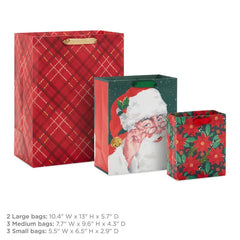 Traditional Christmas 8-Pack Assorted Gift Bag Bundle