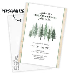 Woodland Flat Wedding Invitation