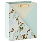 13" Marbled Neutral Color Block Large Gift Bag