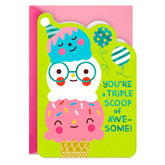 You're a Triple Scoop of Awesome Birthday Card for Kids