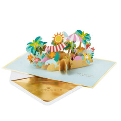 Your Time to Celebrate Tropical Beach 3D Pop-Up Card