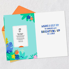 You Brighten Up the World Gift Card Greeting Birthday Card for Kids