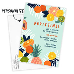 Tropical Fruit Flat Birthday Invitation