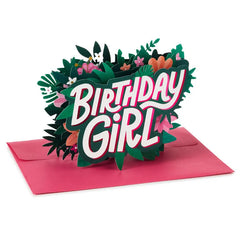 Tropical Flowers 3D Pop-Up Birthday Card for Her