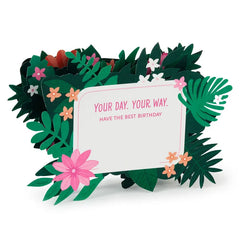 Tropical Flowers 3D Pop-Up Birthday Card for Her