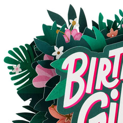 Tropical Flowers 3D Pop-Up Birthday Card for Her