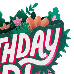 Tropical Flowers 3D Pop-Up Birthday Card for Her