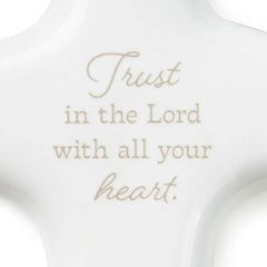 Trust in the Lord Cross-Shaped Lidded Trinket Dish